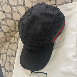 GUCCI ORIGINAL GG CANVAS BASEBALL HAT WITH WEB